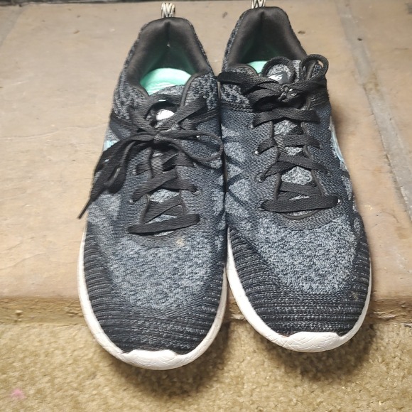 Skechers Shoes - Skechers Womens Air-Cooled‎ Memory Foam Black Grey Knit Athletic Sneakers